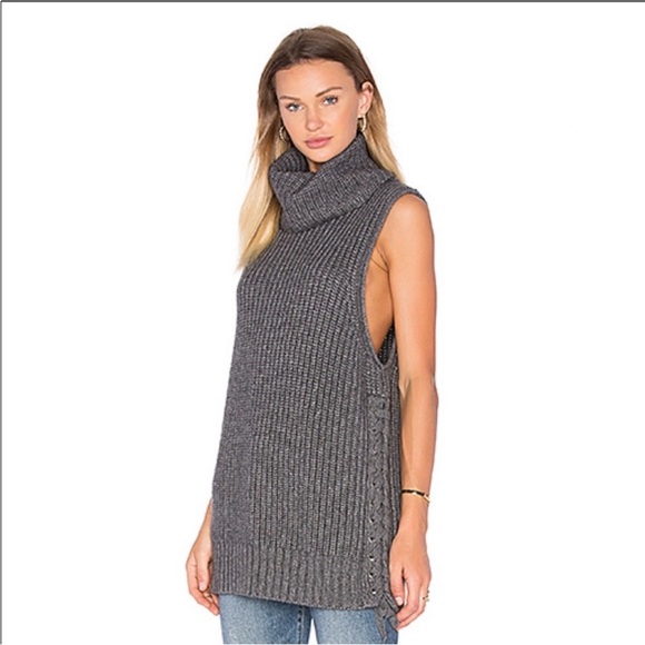 Autumn Cashmere Sleeveless Turtleneck Sweater in Grey Size Small EUC - Picture 10 of 10